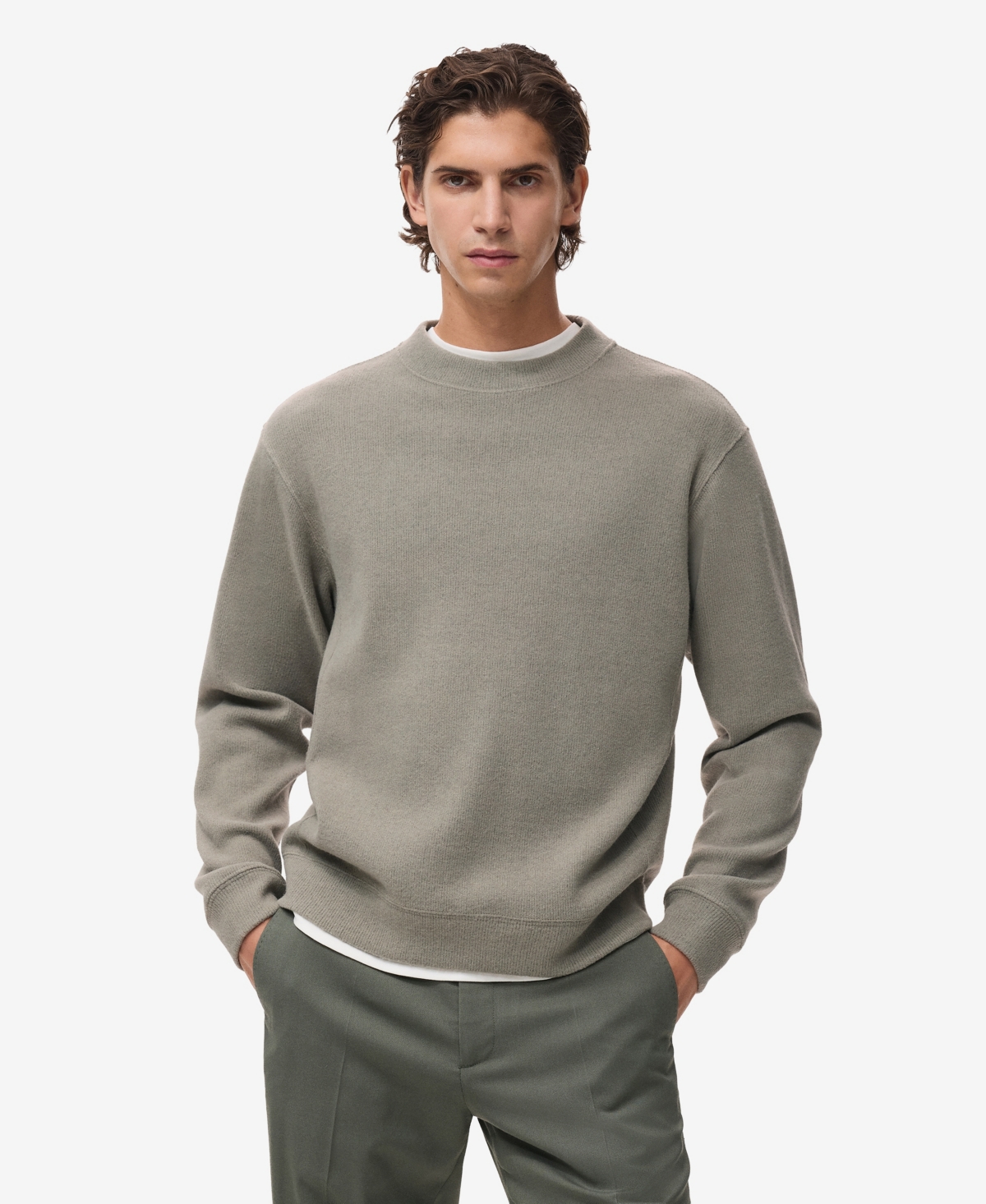 Mango Men's Regular-fit Knitted Sweatshirt In Green