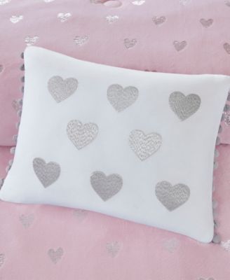 Rosalie Metallic Heart 4-Pc. Comforter Set, Full/Queen