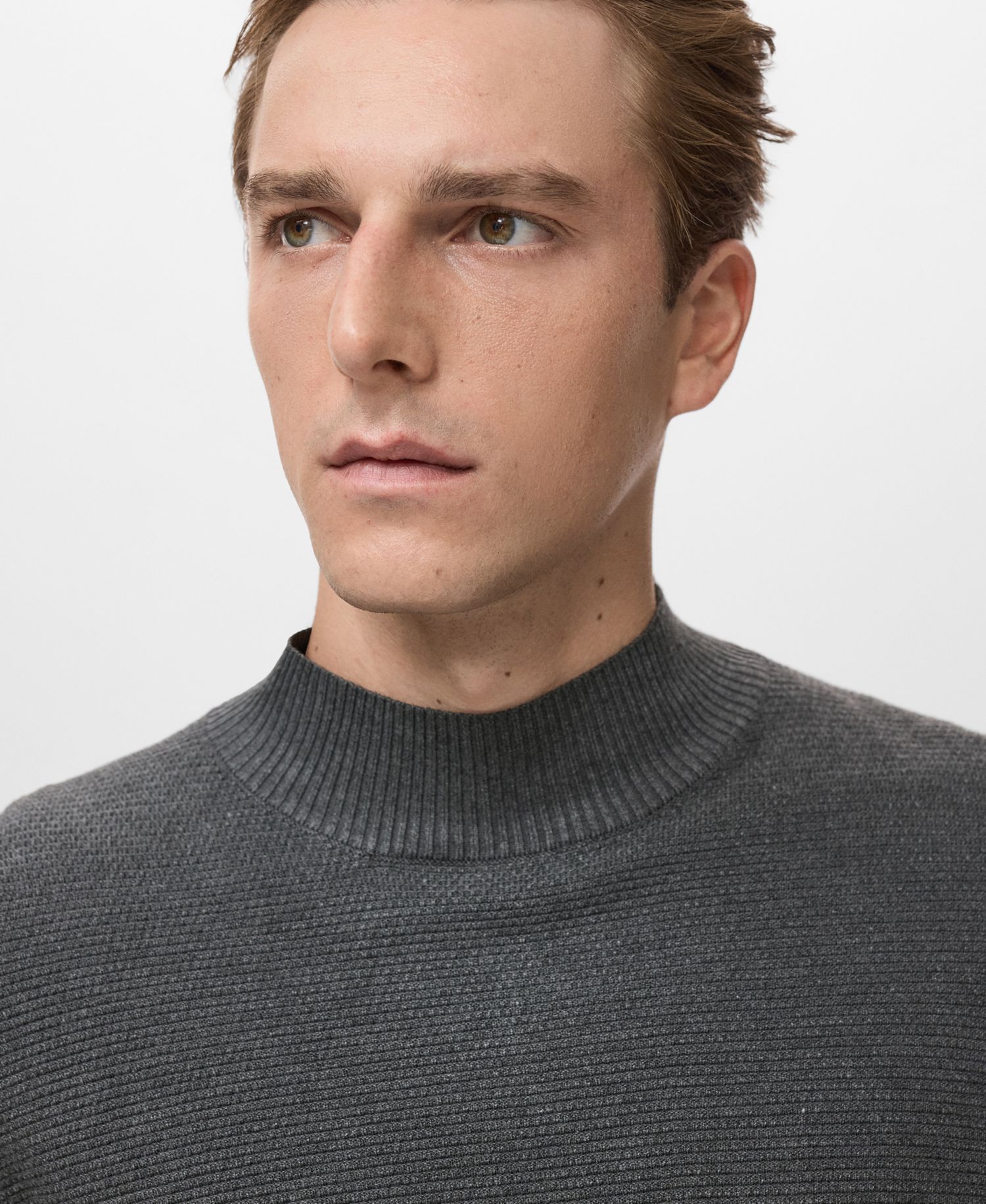 Men's Structured Perkins-Neck Sweater