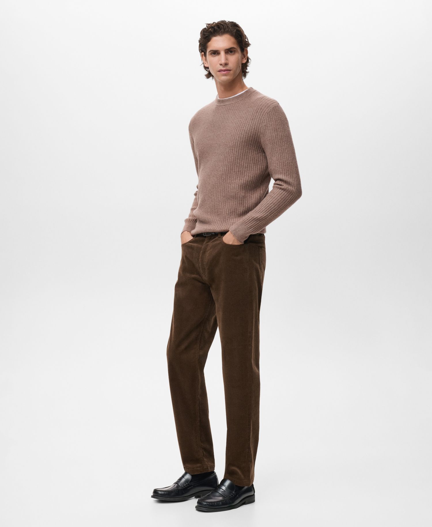 Men's Knitted Ribbed Sweater