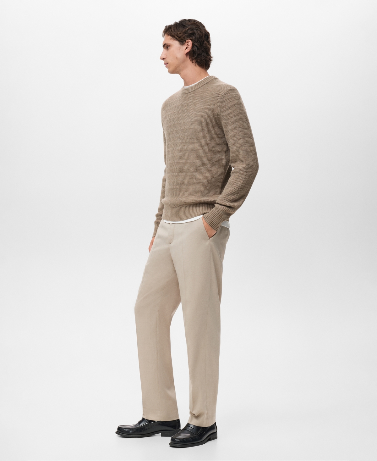 Mango Men's Structured Knitted Sweater