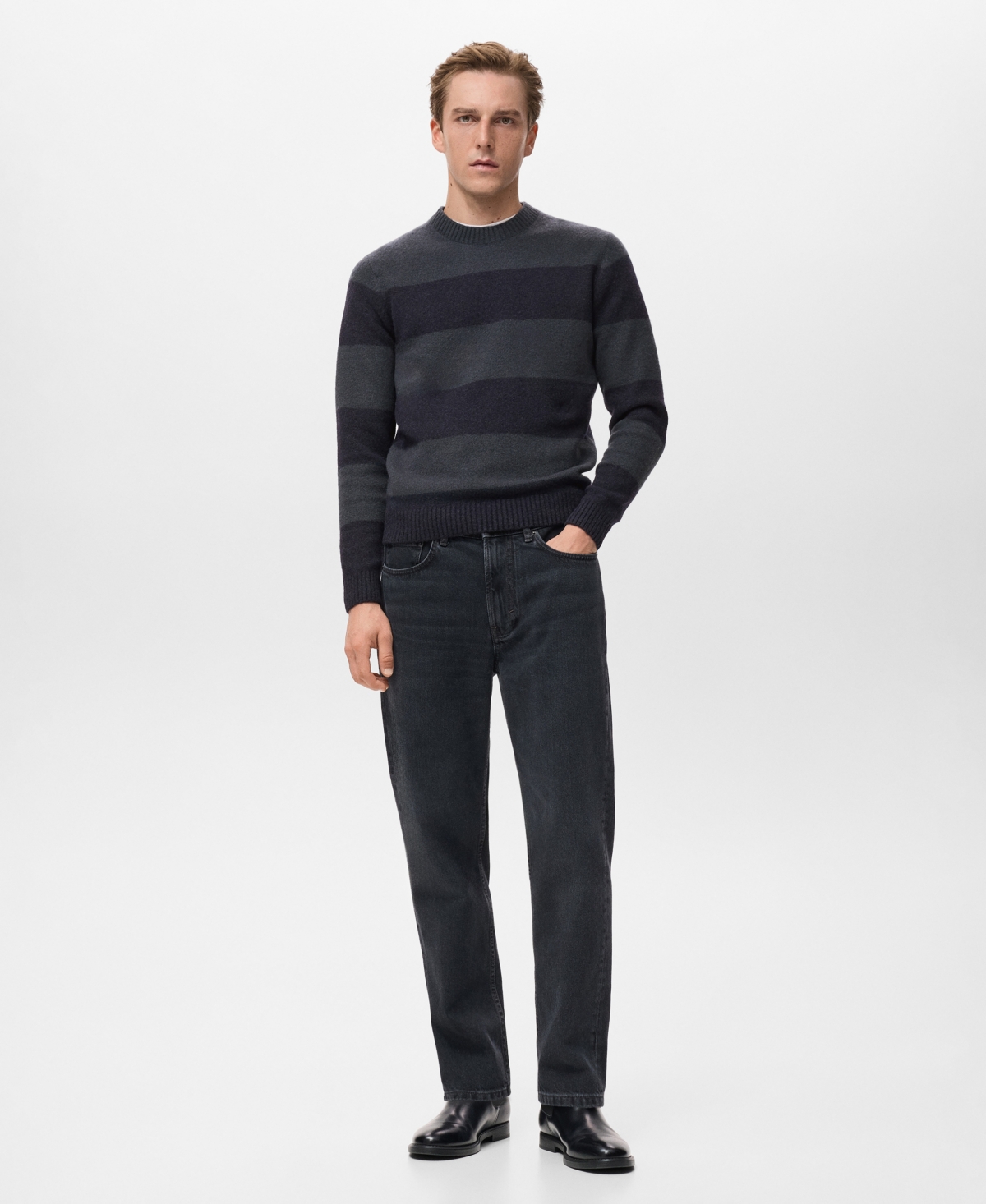 Mango Men's Wool-Blend Striped Sweater