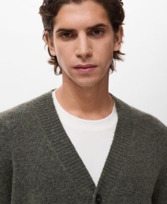 Men's Knitted Wool Blend Cardigan Sweater