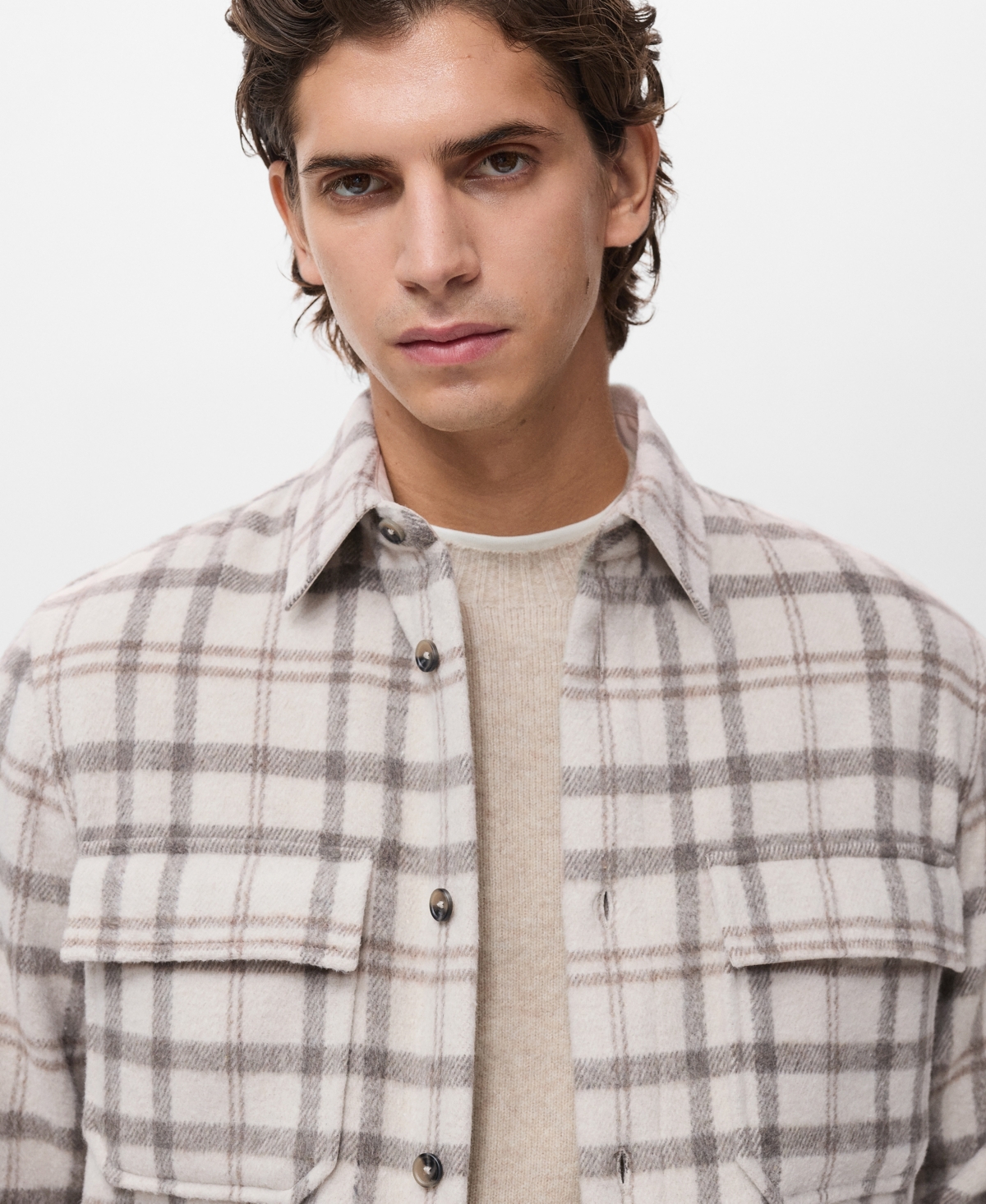 Mango Men's Check Flannel Overshirt