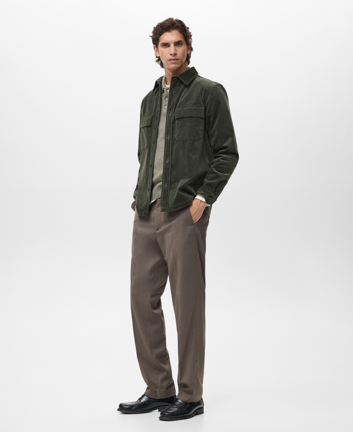 Mango Men's Corduroy Pockets Overshirt