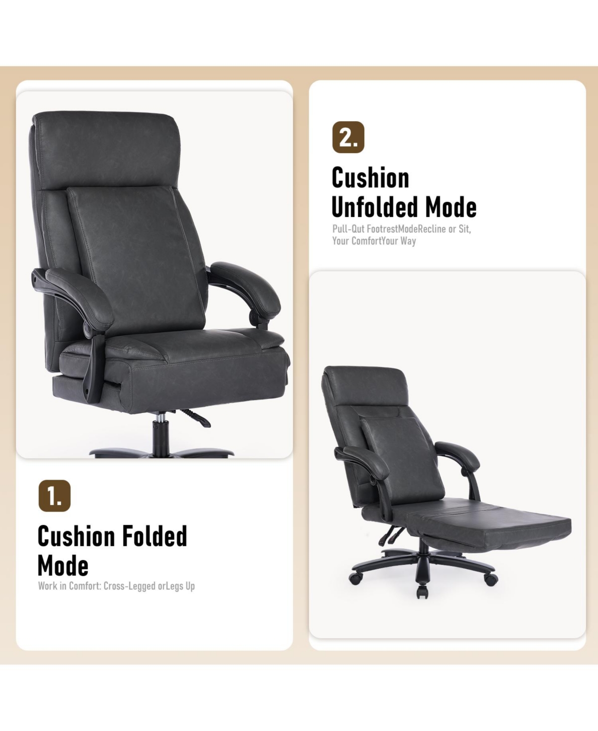 Dyhome Kitchen Chairs Mid-Century Modern Dining Chairs Set of 2, Kitchen Dining Room Chairs