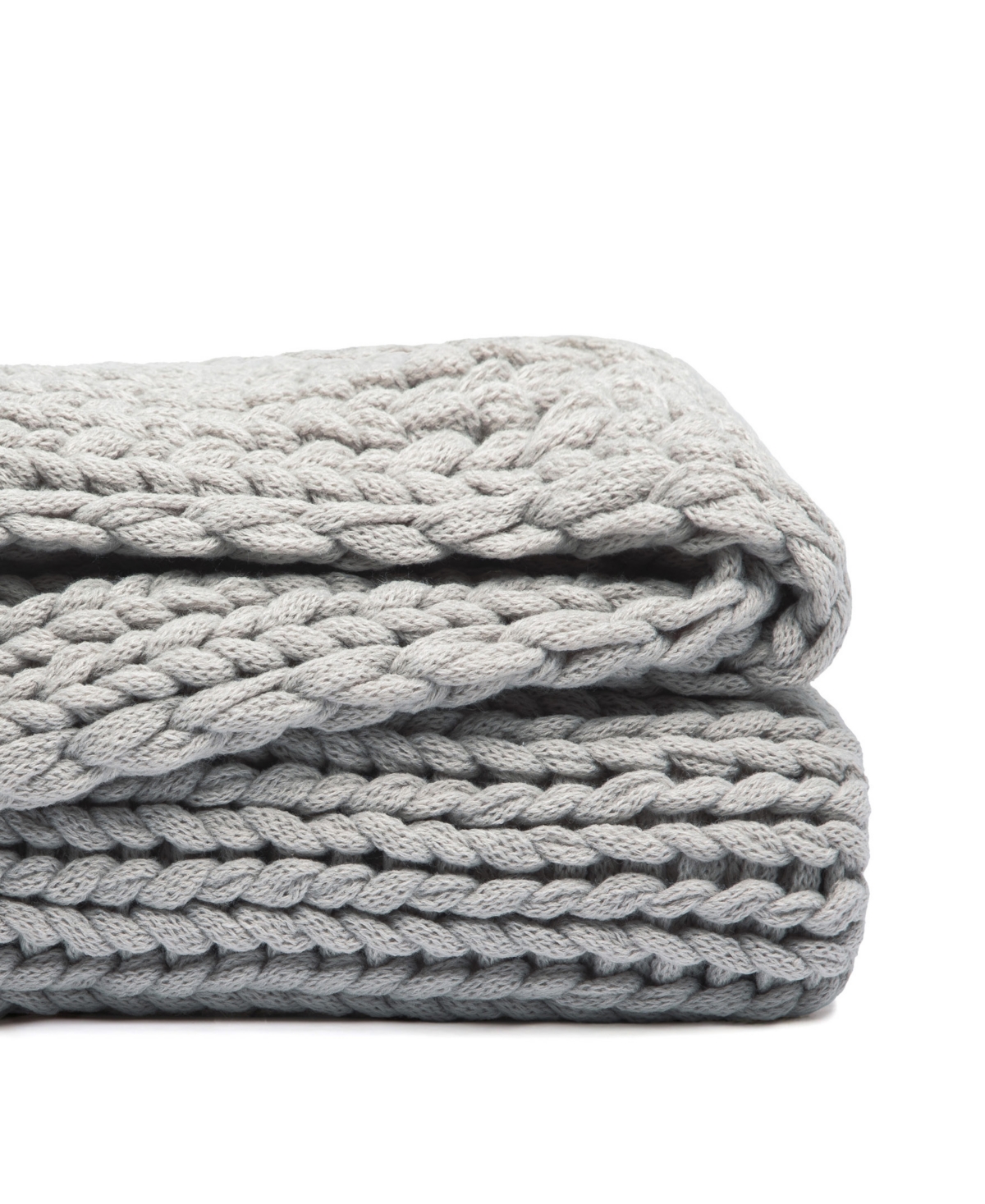 Ienjoy Home Eucalyptus Oversized Chunky Hand-knit Throw, 59" X 47" In Gray