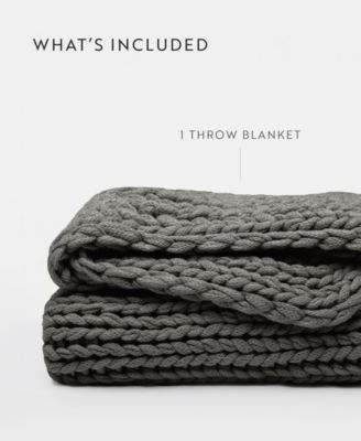 Oversized Chunky Hand-knit Throw, 59" x 47"