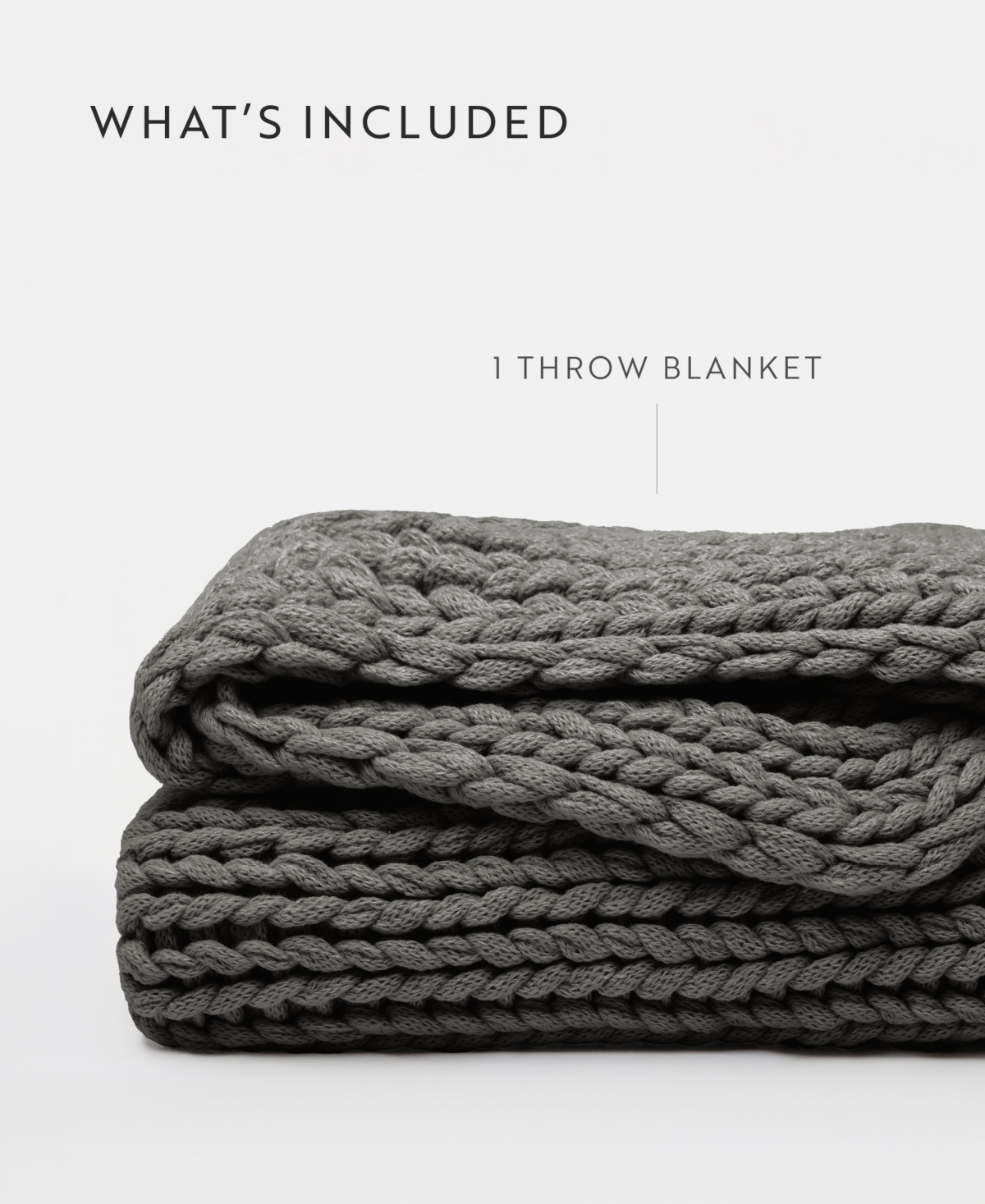 Ienjoy Home Eucalyptus Oversized Chunky Hand-knit Throw, 59" X 47" In Gray