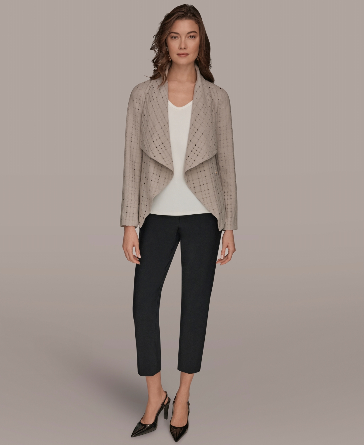 Donna Karan Women's Wrap Jacket With Belt In Neutral