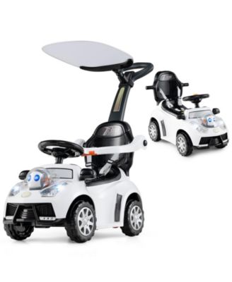 3-in-1 Push Car for Toddler Sliding Car with Seat Belt and Canopy