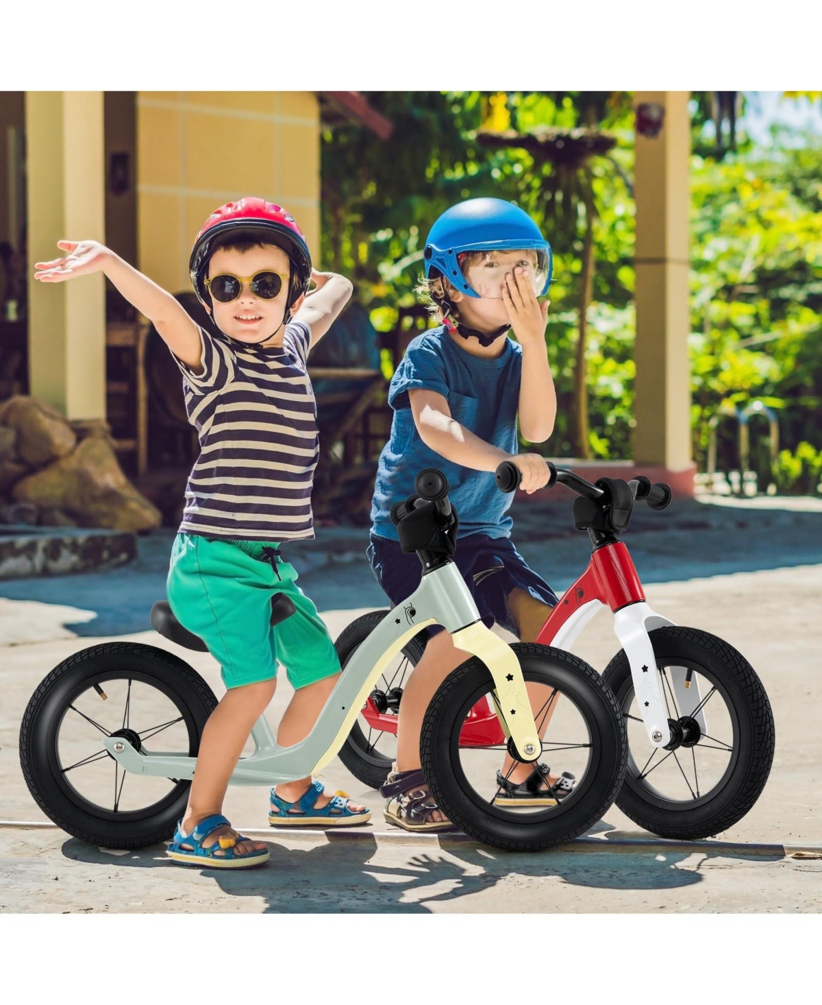 12-Inch Balance Bike with Adjustable Seat and Rotatable Handlebar for Over 36 Months Old