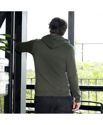 Men's Seaweed Green Zip-Front Regular Hoodie