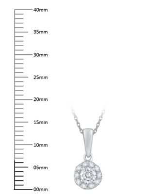 Diamond Round Shape Halo Pendant Necklace (1/4 ct. t.w.) in 10k White Gold