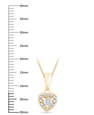 Diamond Heart Shape Halo Pendant Necklace (1/4 ct. t.w.) in 10k Yellow or White Gold