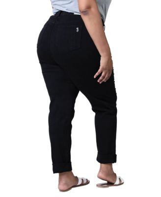 Women's Color High Rise Boyfriend rolled in 28" inseam - Black