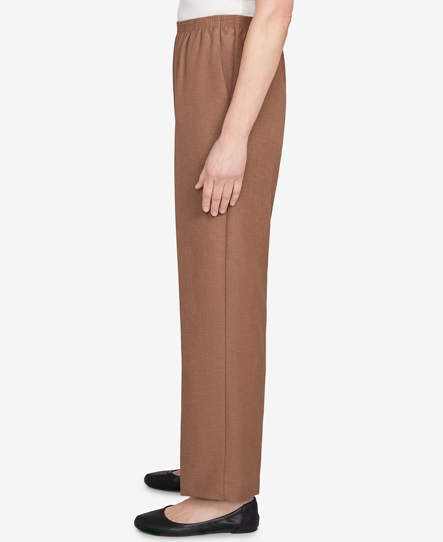 Plus Size Classic Signature Fit Textured Trousers Pants with All-Around Elastic Waistband