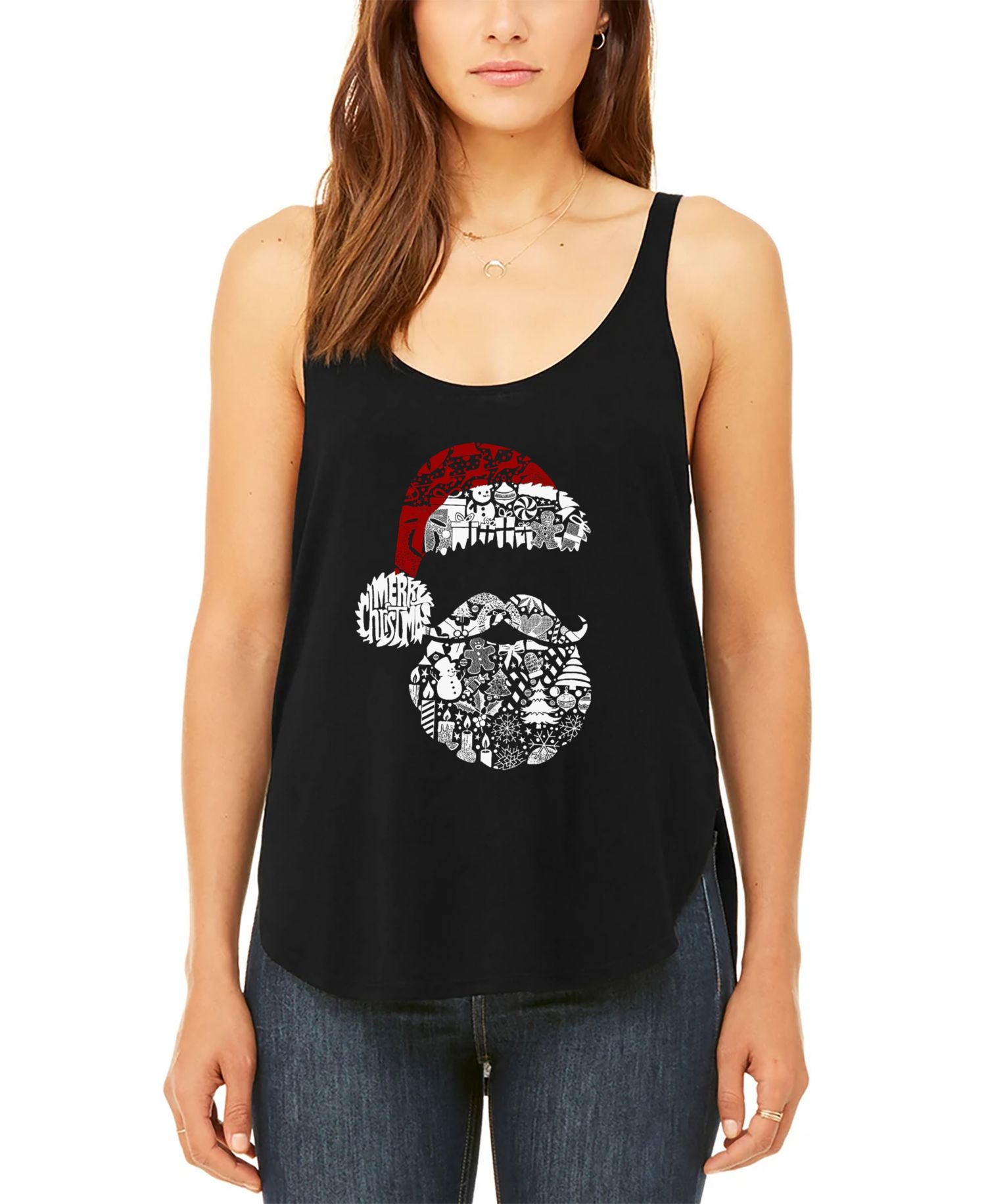 Women's Santa Pics Premium Word Art Flowy Tank Top