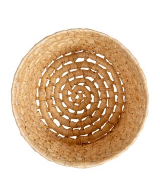 Handwoven Corn Leaf Waste Basket, Natural