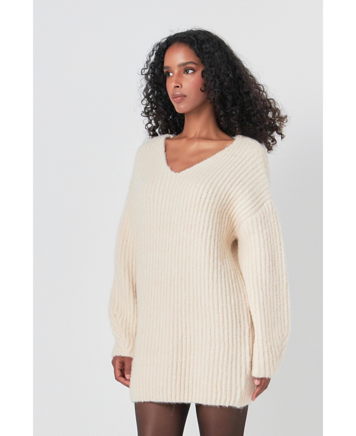 endless rose Women's Chunky Rib Oversized Mini Dress