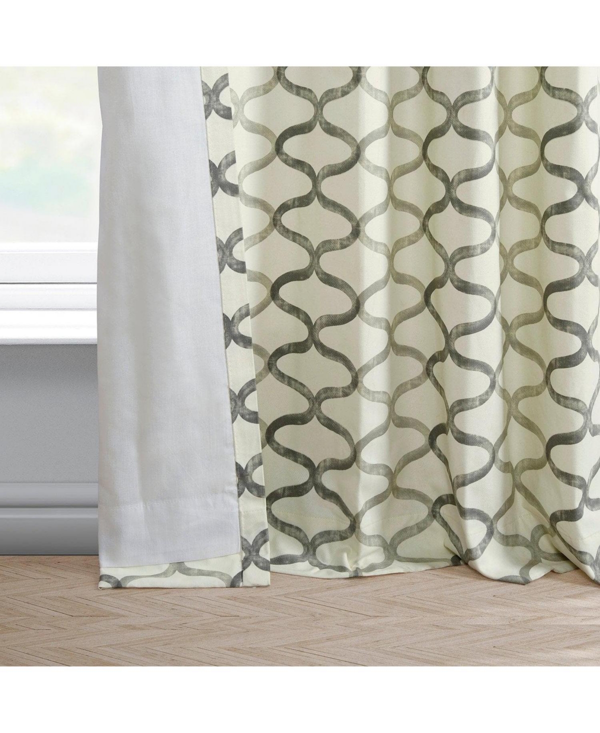 Half Price Drapes Illusions Geometric Grommet Printed Cotton Room Darkening Curtain