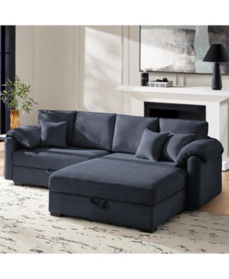 Brandee 2 - Piece Reversible Corduroy Sectional Sofa Chaise with Storage