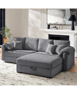 Brandee 2 - Piece Reversible Corduroy Sectional Sofa Chaise with Storage