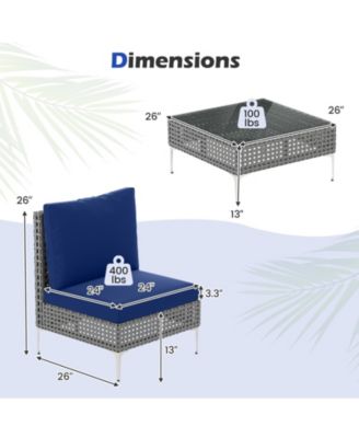 3 Pieces Conversation Chairs with Tempered Glass Coffee Table.