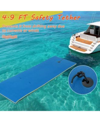 7 Inches x 2 Inches Water Mat with Safety Tether and Pillow Design for Lake and Pool