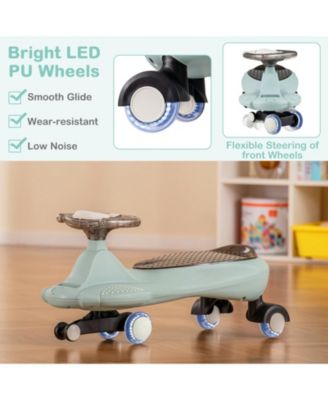 Kids Wiggle Car with Flashing Wheels, Music & Storage