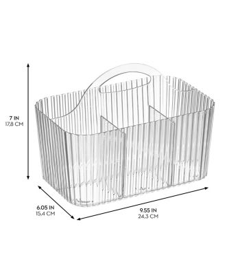 4-Section Fluted Storage Caddy Organizer with Handle
