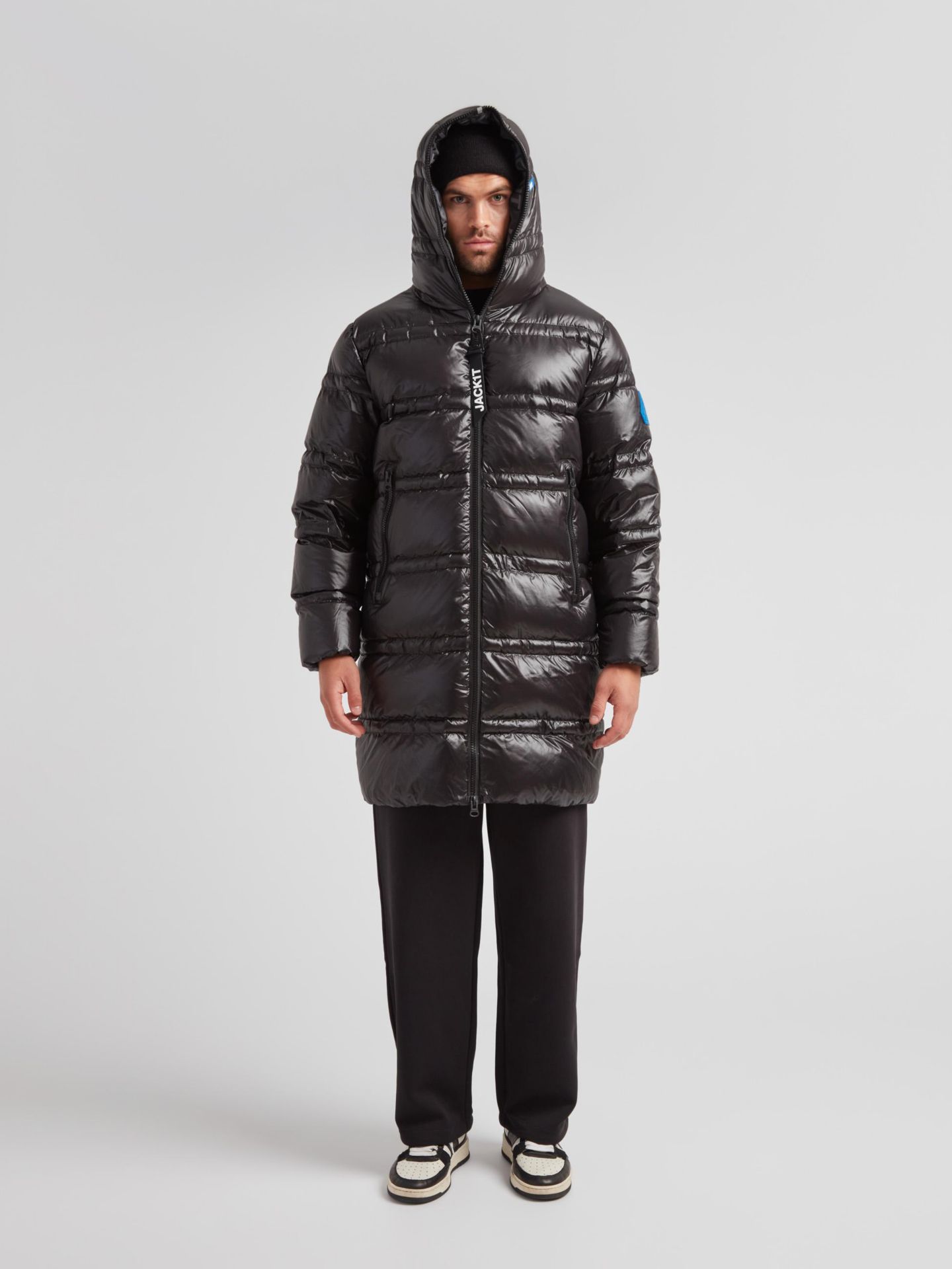 Мужская куртка JACK1T R4D Tramline Hooded Long Puffer, цвет: Чёрный — фото 8