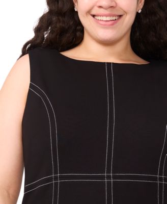 Plus Size Sleeveless Seamed Midi Dress