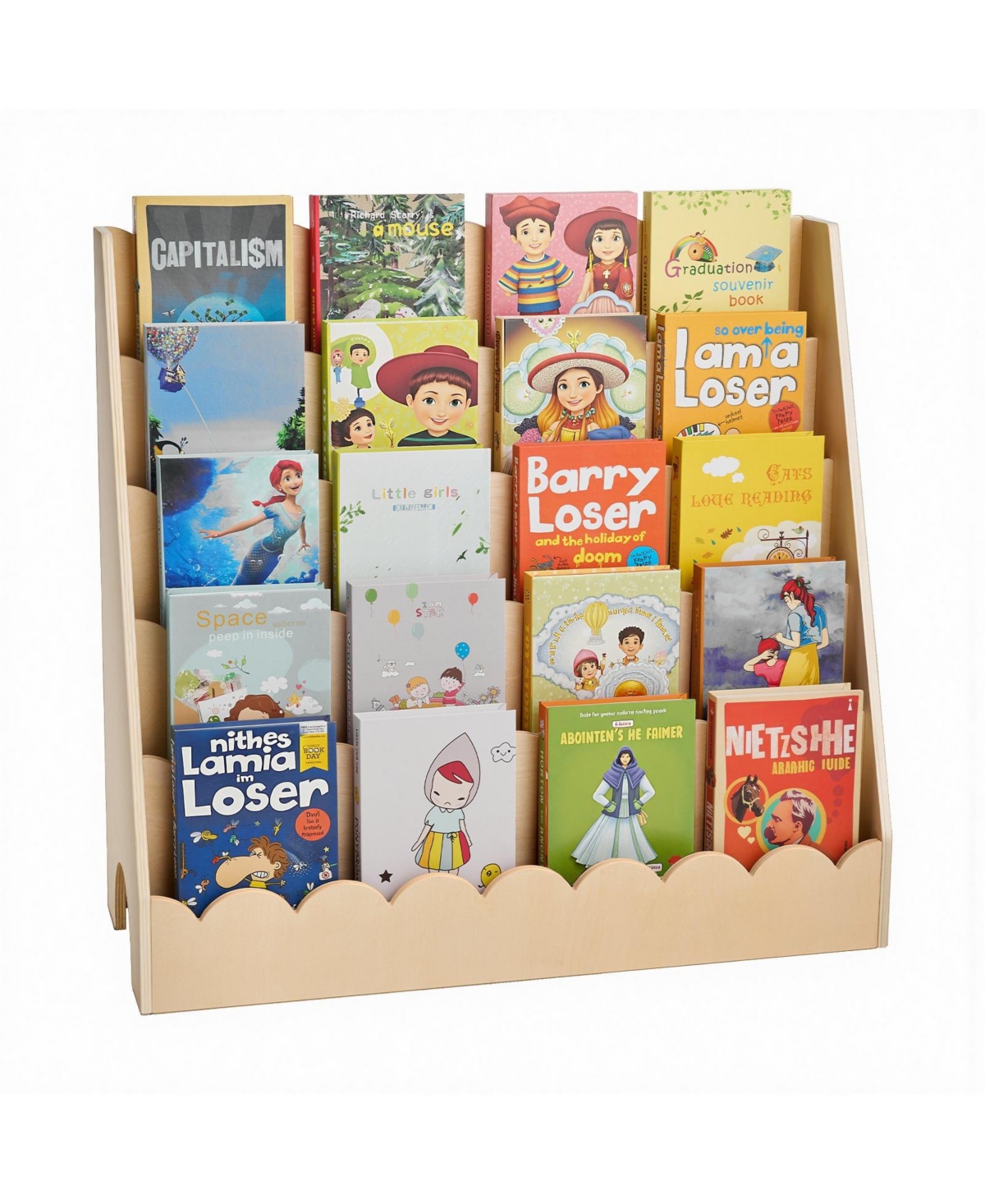 Slickblue 5-Tier Montessori Toddler Bookcase with Front-Facing Shelves