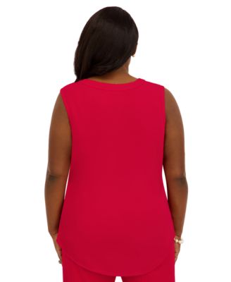 Women's Crewneck Sleeveless Top, Regular and Plus Size
