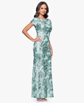 Petite Printed Scoop Neck Gown