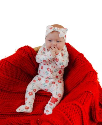 Baby Girls' Noel Printed Zip-Up Footed Pajamas