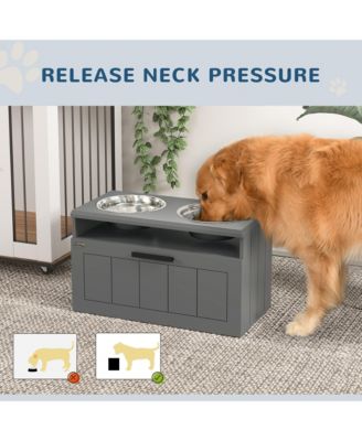 Elevated Dog Bowls, Raised Dogs Bowl Sd with 25L Storage Drawer