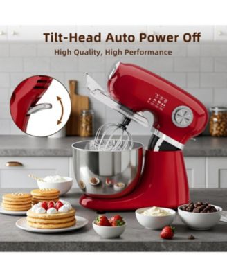 Stand Mixer, 12 Speeds Tilt-Head Electric Commercial Stand Mixer, 3-In-1 Kitchen Mixer with Bowl, Dough Hook, Whisk and Beater