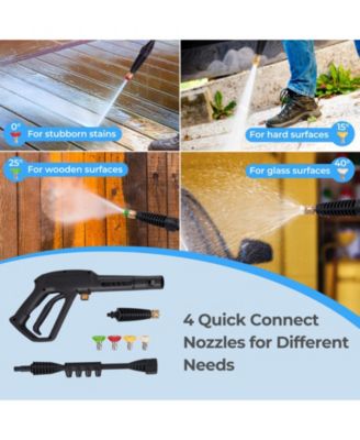 1900 PSI 1.8 GPM Electric Pressure Washer with 4 Quick Connect Nozzles