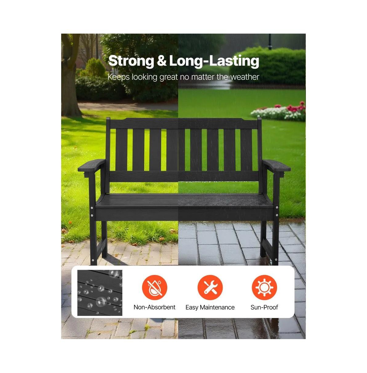 Slickblue 800 lbs Weight Limit Durable Outdoor Plastic Bench