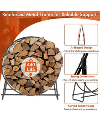 40-inch Tubular Steel Firewood Storage Rack