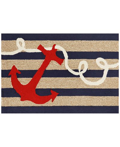 Liora Manne Front Porch Indoor/Outdoor Anchor Navy Area Rug