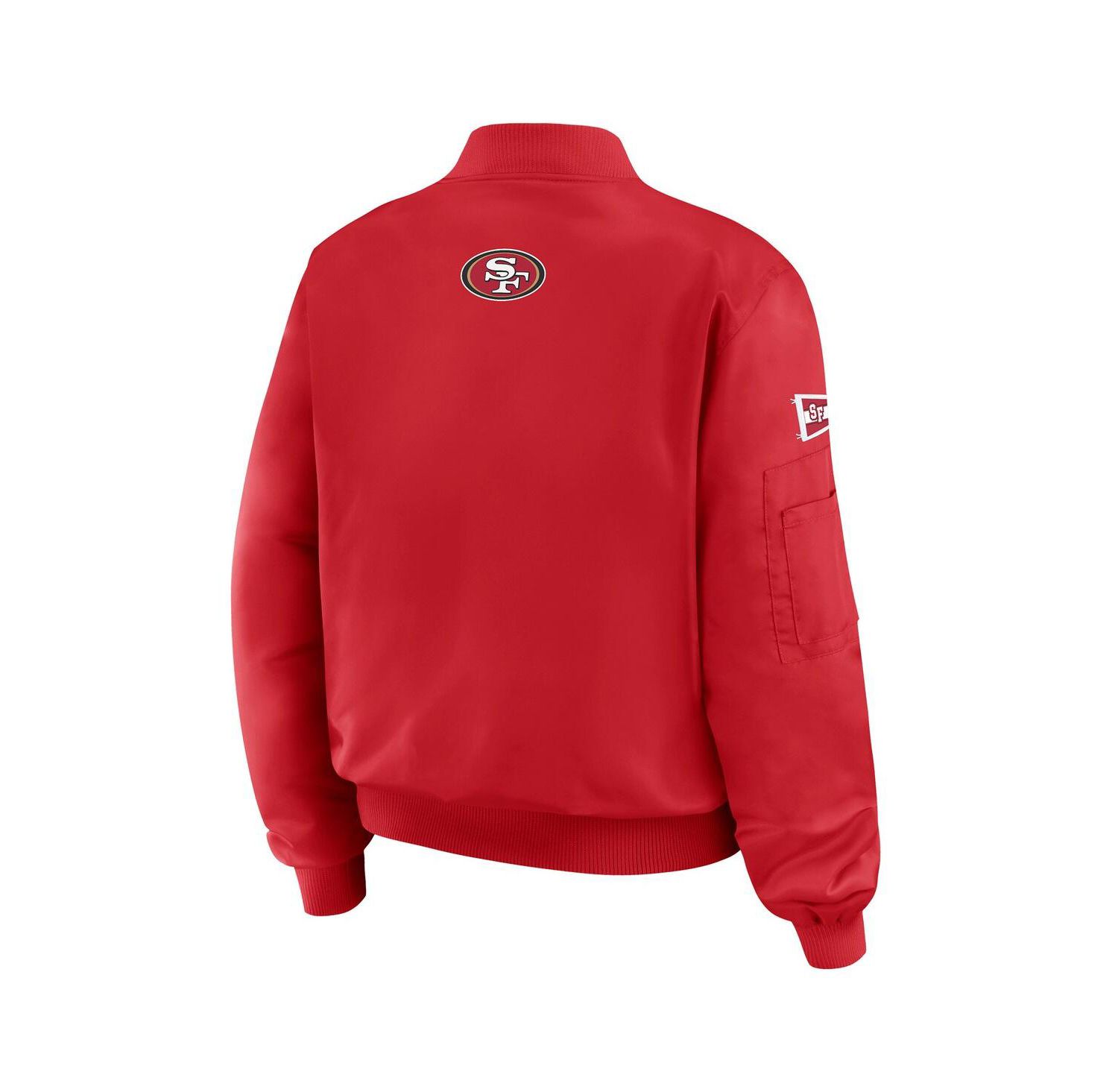 Women's Scarlet San Francisco 49ers Patch Full-Zip Bomber Jacket