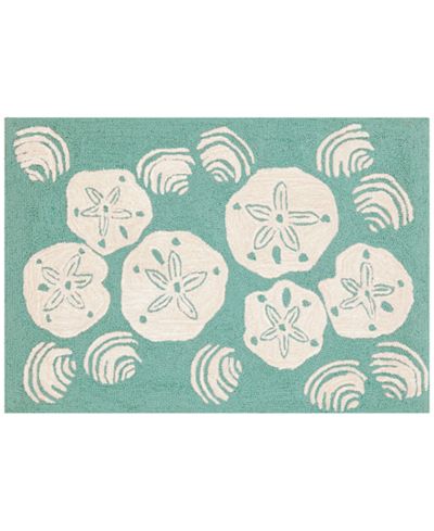 Liora Manne Front Porch Indoor/Outdoor Shell Toss Aqua Area Rug