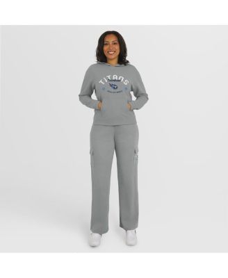 Women's Gray Tennessee Titans Waffle-Knit Hooded Shirt & Pants Lounge Set