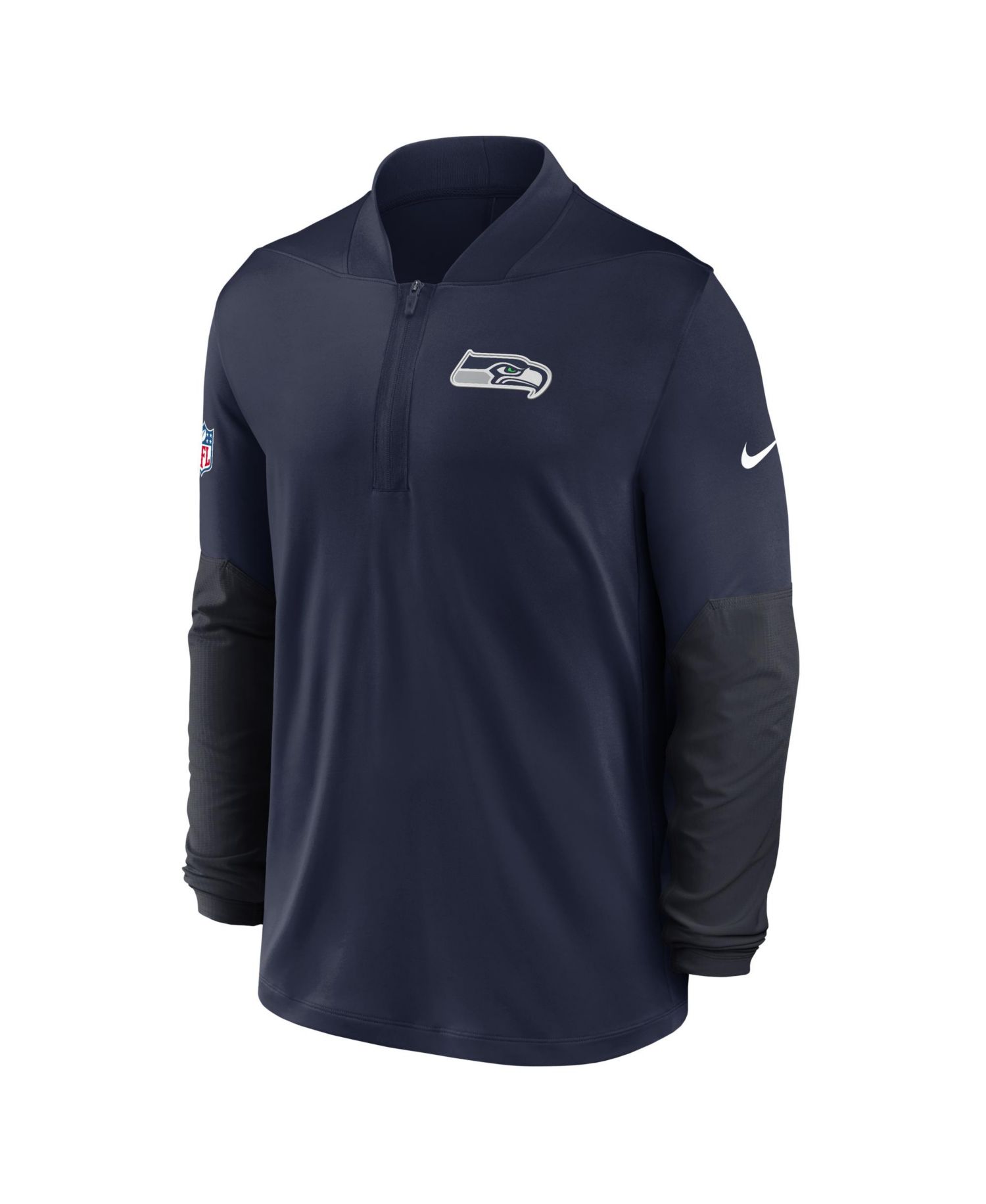 Men's College Navy Seattle Seahawks Sideline Dri-FIT Half-Zip Pullover Sweatshirt