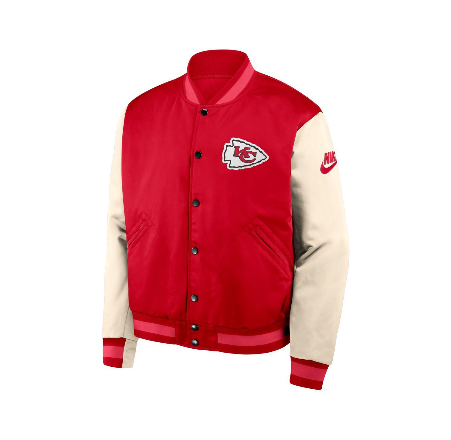 Men's Red/Cream Kansas City Chiefs Rewind Legacy Full-Snap Bomber Jacket