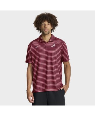 Men's Crimson Alabama Crimson Tide 2025 Coaches Premium Tour Stripe Dri-FIT Polo Shirt