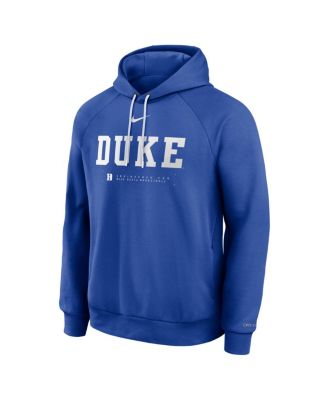 Men's Royal Duke Blue Devils 2025 Courtside Basketball Practice Raglan Dri-FIT Hoodie